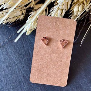 Stainless Steel Design Stud Earrings Color Golden Pink - New, never used